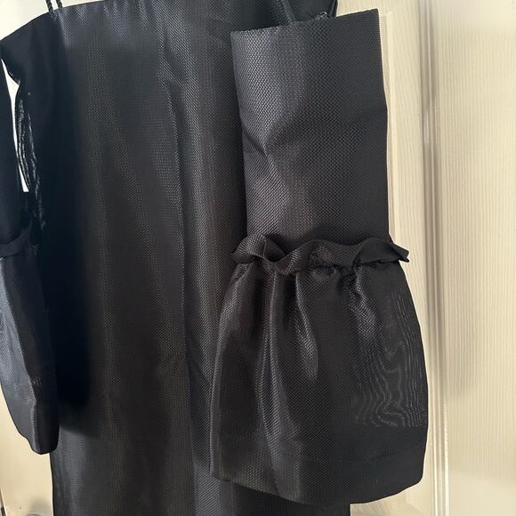 The Row Layered Midi Dress size 2 Black Puff Sleeves Ruffle SS14 RTW - Picture 5 of 16